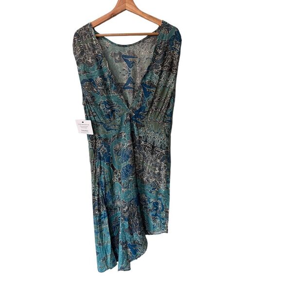 Zadig and Voltaire Root V-Neck Asymmetrical Multicolored Teal Dress Size M - Picture 2 of 12